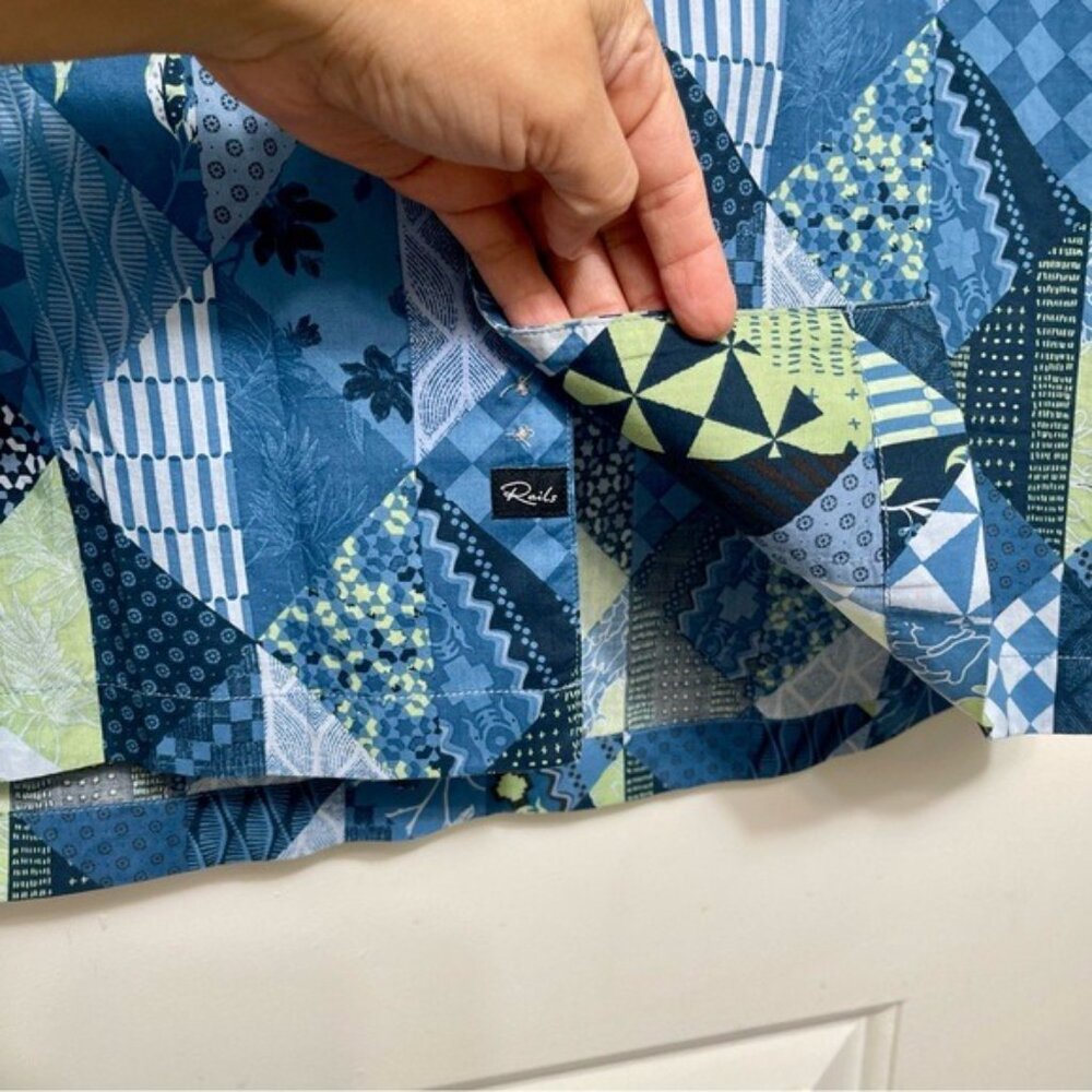 New RAILS Moreno Shirt Triangle Patchwork Shadow Size L - Picture 9 of 15